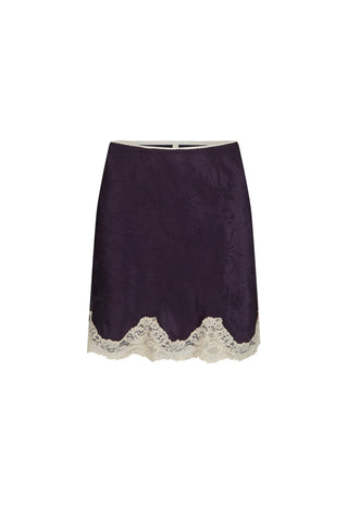 a-dark-purple-satin-a-line-skirt-with-a-scalloped-cream-lace-hem-and-a-thin-cream-waistband-shown-against-a-plain-white-background