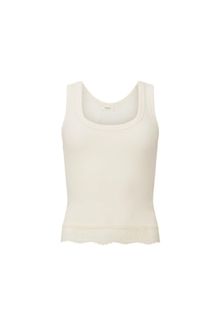 an-off-white-ribbed-tank-top-with-a-scoop-neckline-and-a-scalloped-lace-hem-shown-against-a-plain-white-background
