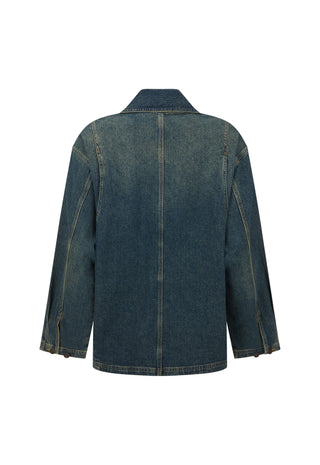 a-dark-blue-denim-jacket-shown-from-the-back-featuring-a-classic-collar-and-a-central-seam-displayed-on-a-clean-white-background