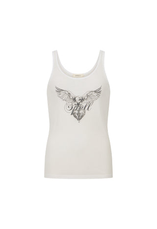 an-off-white-sleeveless-tank-top-featuring-a-detailed-black-winged-emblem-printed-on-the-center-chest-displayed-against-a-solid-white-background